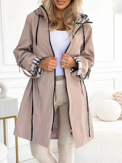 Women's Waterproof Windproof Zip Coat — Hooded Tailored Fit 2