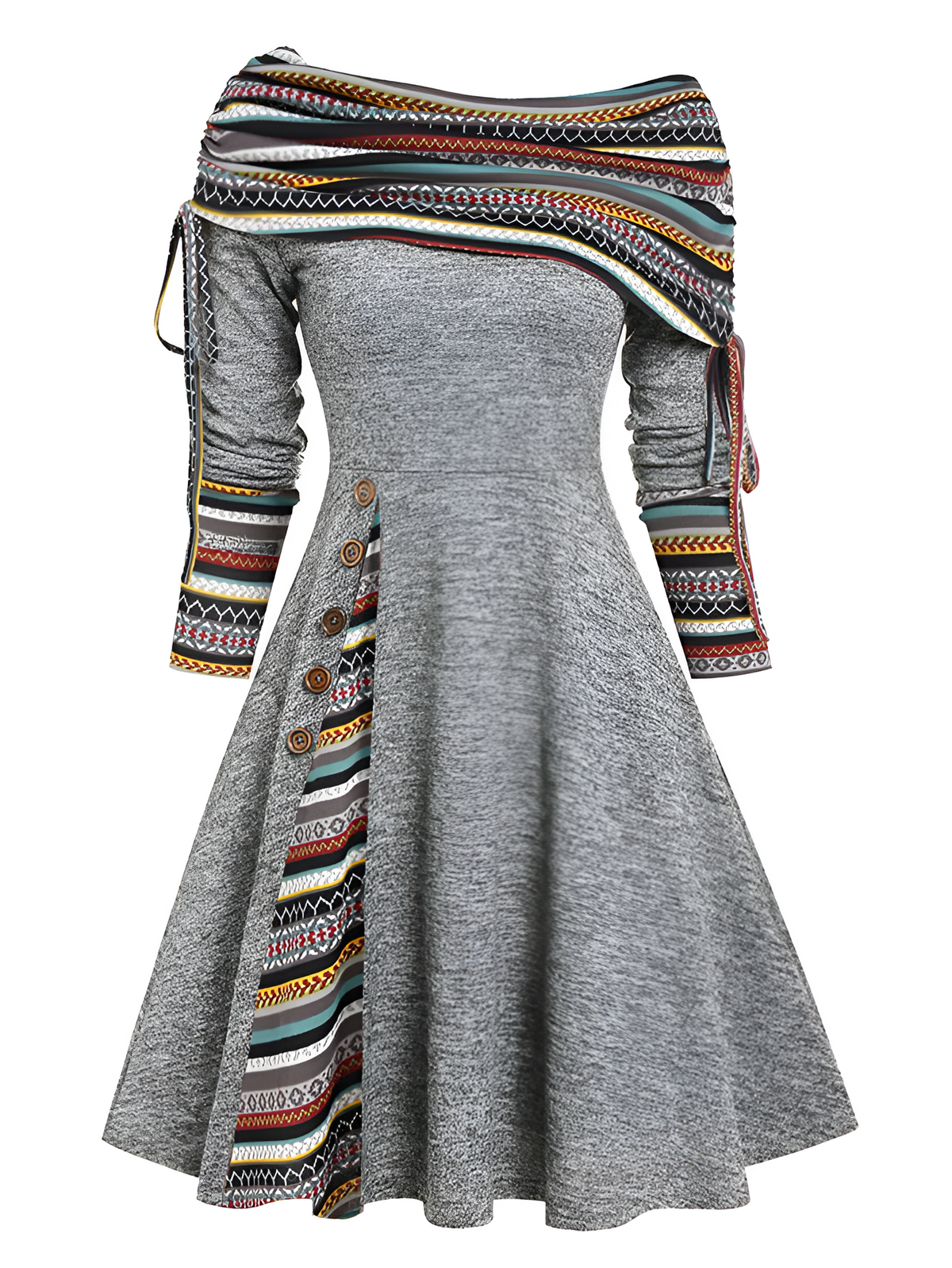 Women's Off-Shoulder Midi Dress — Flowy Fall & Winter Style 4