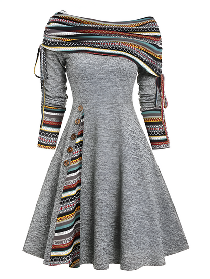 Women's Off-Shoulder Midi Dress — Flowy Fall & Winter Style 4