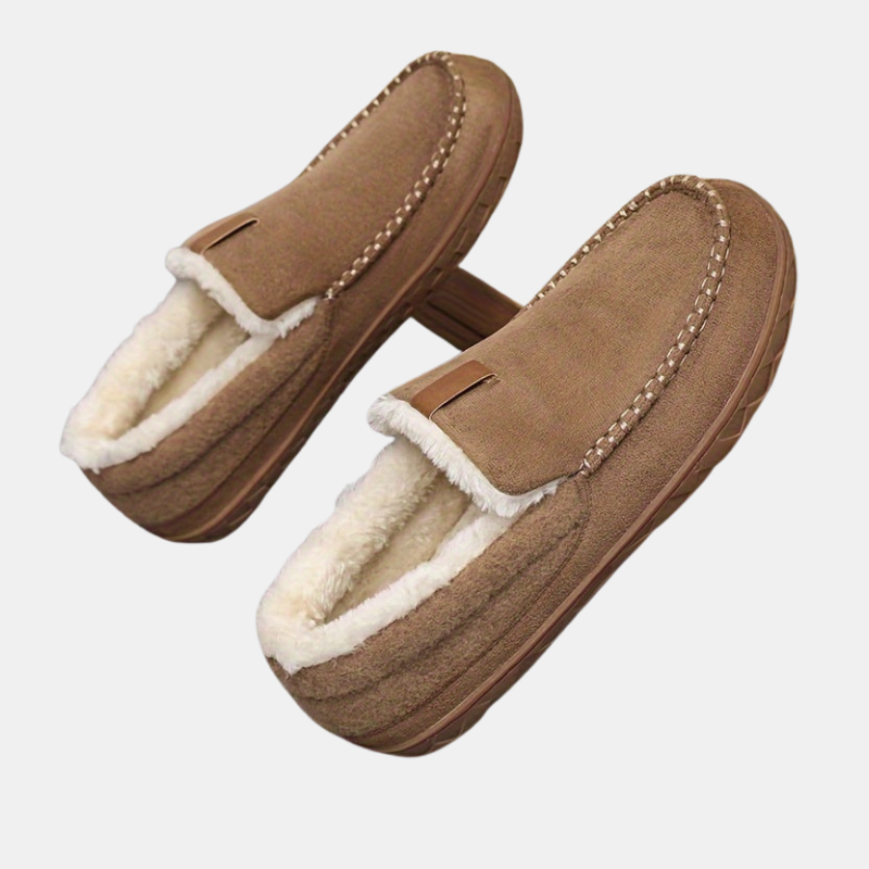 Men's Sheepskin Lined Slippers — Non-Slip Slip-On House Shoe 1