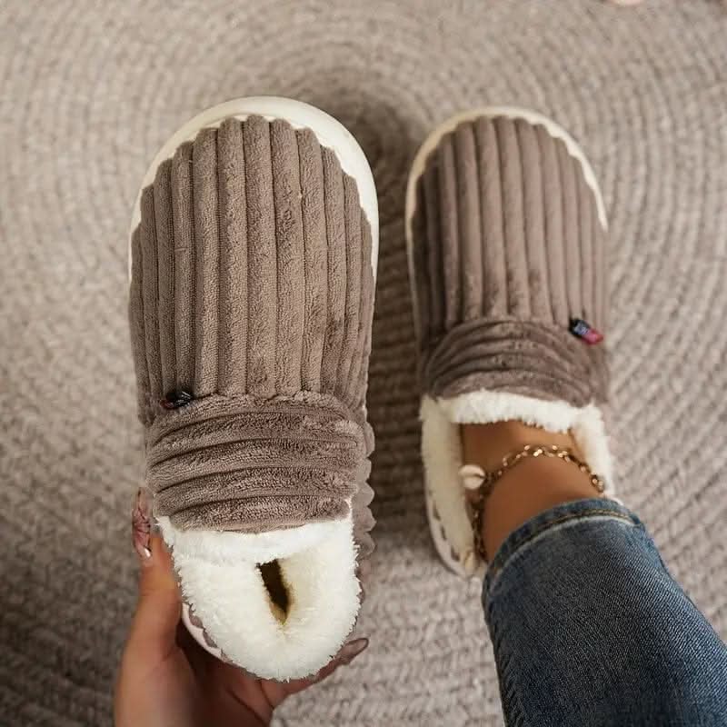 Thermal Corduroy Slippers with Fleece Lining, Unisex 10