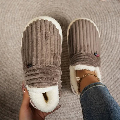 Thermal Corduroy Slippers with Fleece Lining, Unisex 10
