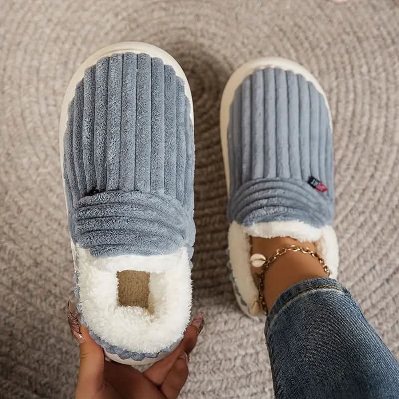 Thermal Corduroy Slippers with Fleece Lining, Unisex 8
