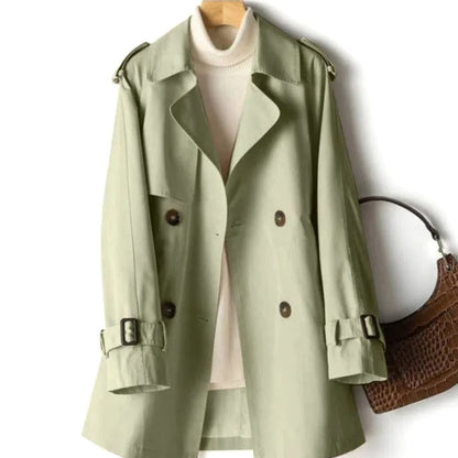 Women's Belted Double-Breasted Trench Coat — Mid-Length Style 3