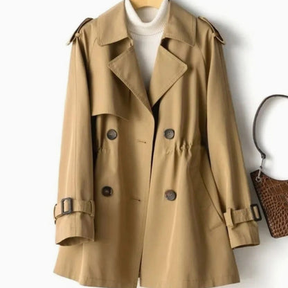 Women's Belted Double-Breasted Trench Coat — Mid-Length Style 4