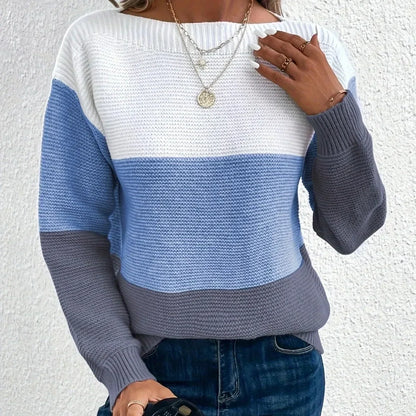 Color Block Turtleneck Sweater for Women, Relaxed Fit 2