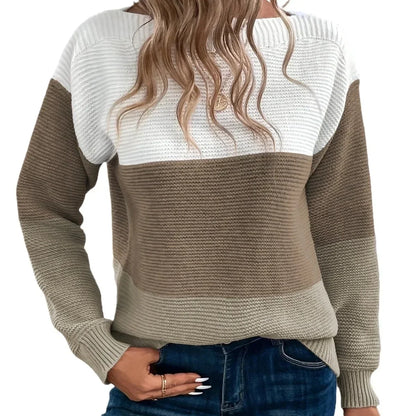 Color Block Turtleneck Sweater for Women, Relaxed Fit 5