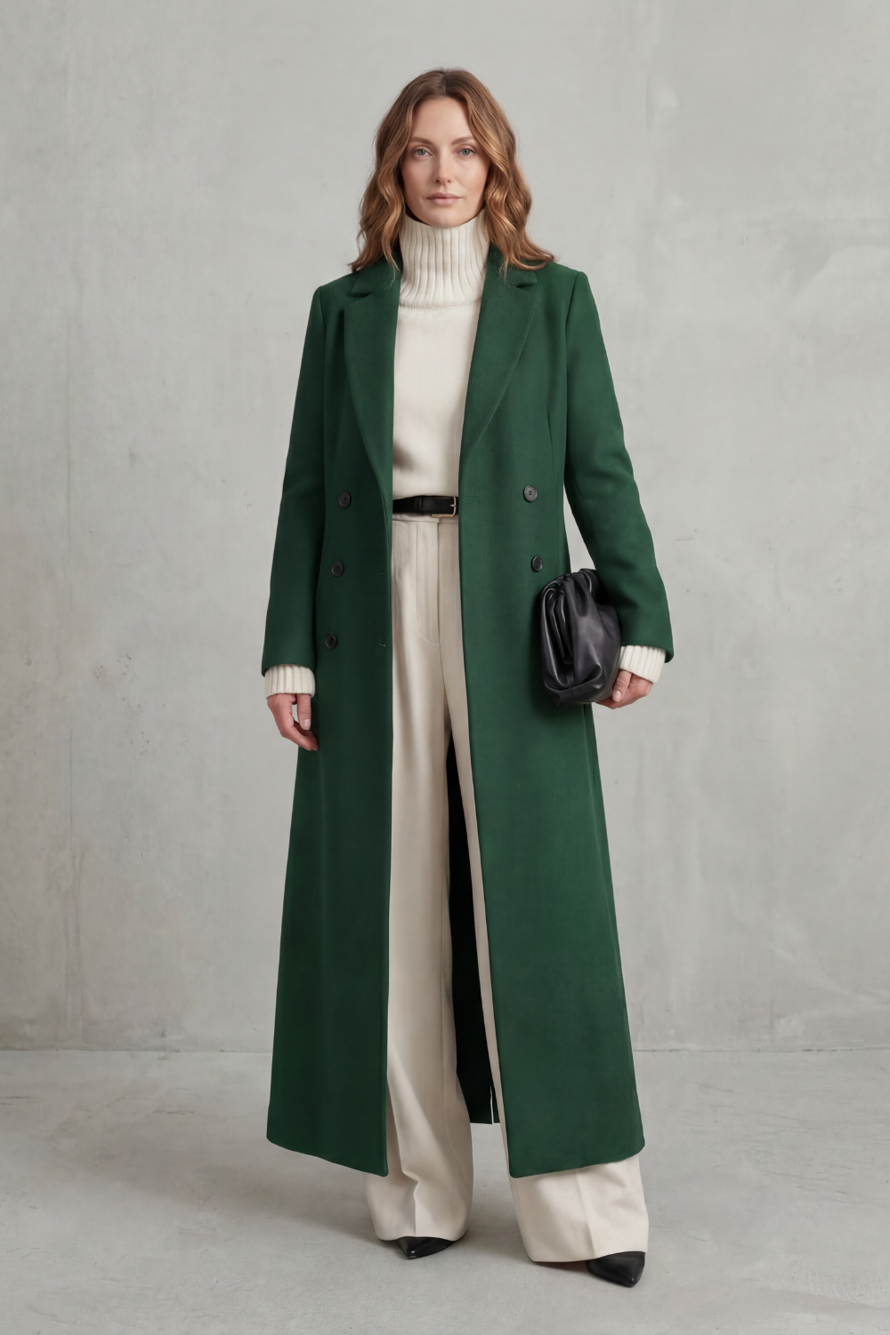 Double Breasted Wool Blend Coat for Women, Longline 12