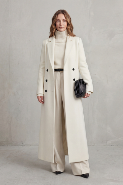 Double Breasted Wool Blend Coat for Women, Longline 14