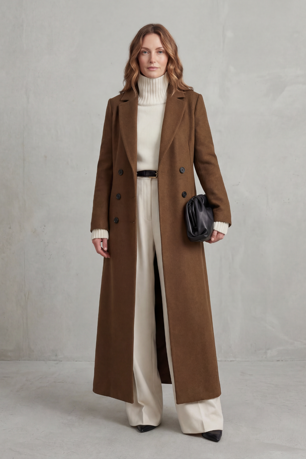 Double Breasted Wool Blend Coat for Women, Longline 6