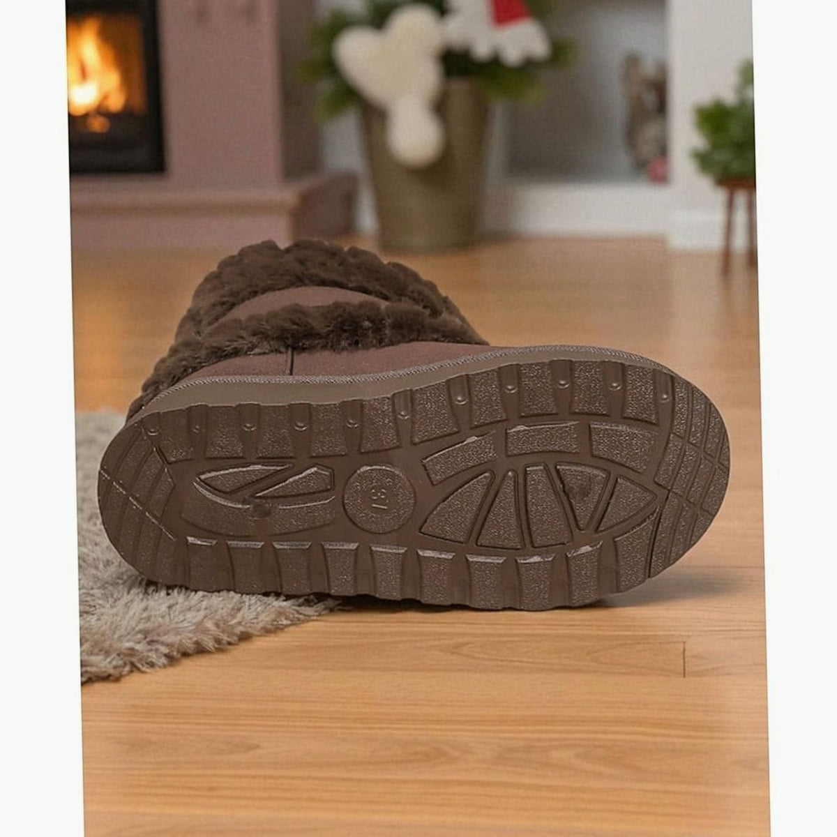Women's Faux Fur Trimmed Snow Boots, Slip-On Winter Boots 4