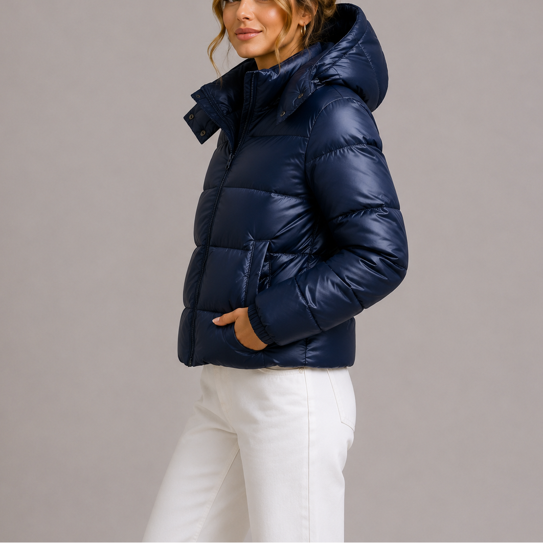 Women's Hooded Puffer Jacket | Lightweight Quilted Coat 2