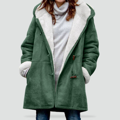 Women's Hooded Duffle Coat with Toggle Buttons 1