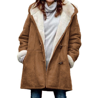 Women's Hooded Duffle Coat with Toggle Buttons 2