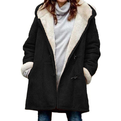 Women's Hooded Duffle Coat with Toggle Buttons 4