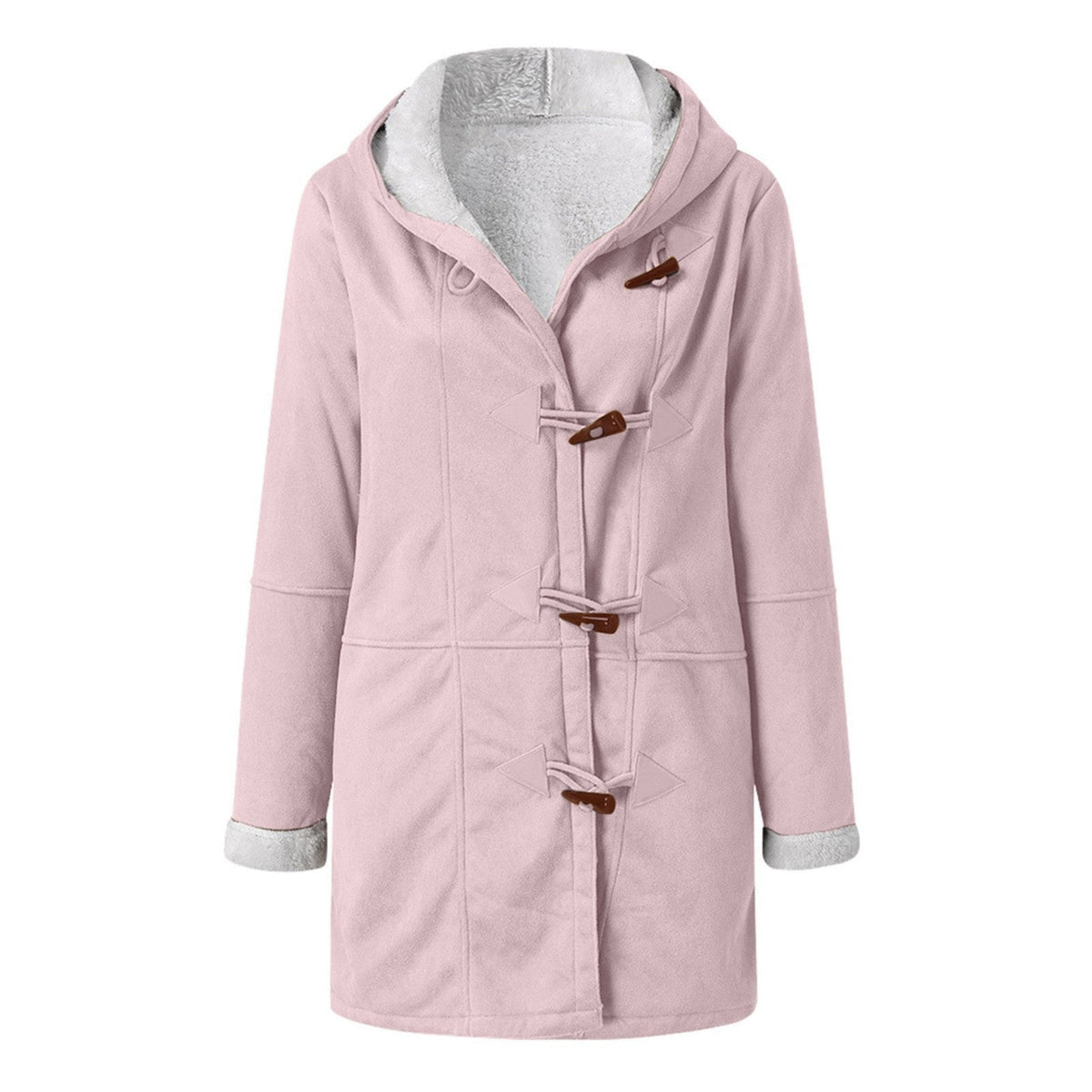 Women's Hooded Duffle Coat with Toggle Buttons 8
