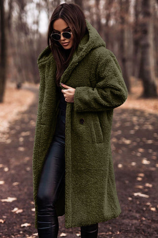 Faux Fur Coat with Hood, Women's Relaxed Winter Coat 2