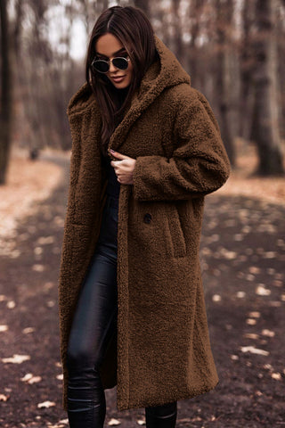 Faux Fur Coat with Hood, Women's Relaxed Winter Coat 3