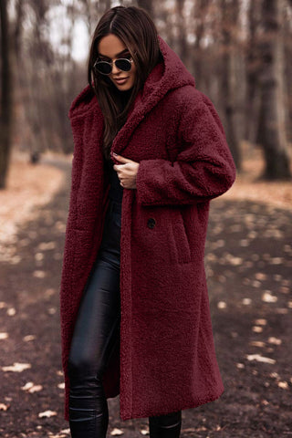 Faux Fur Coat with Hood, Women's Relaxed Winter Coat 7
