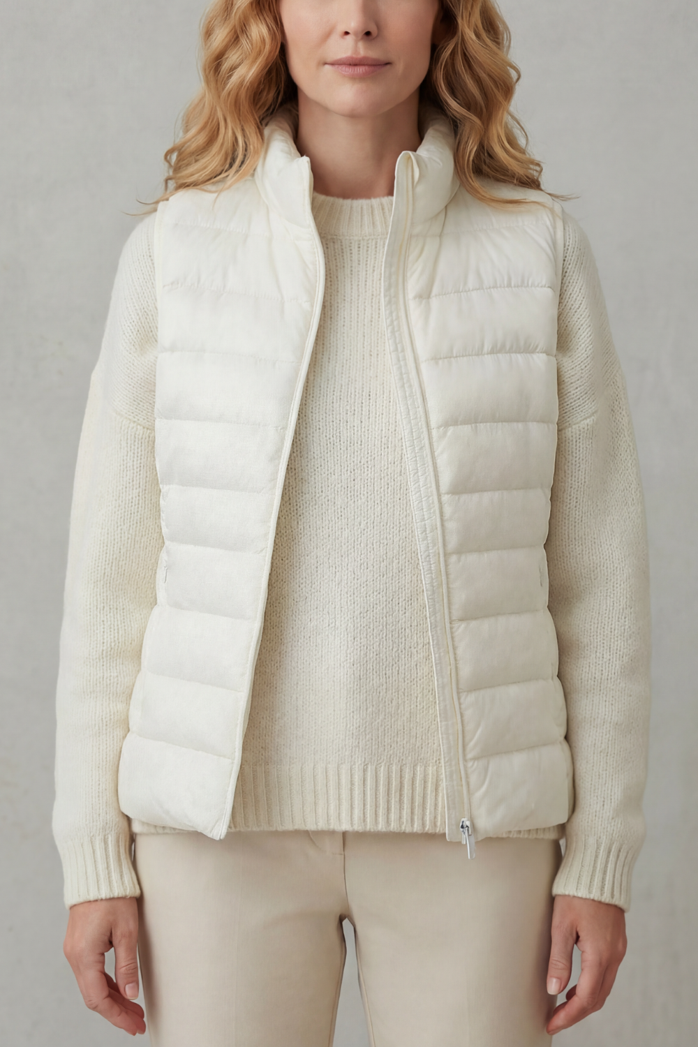 Women's Quilted Puffer Gilet with High Neck and Zip 11