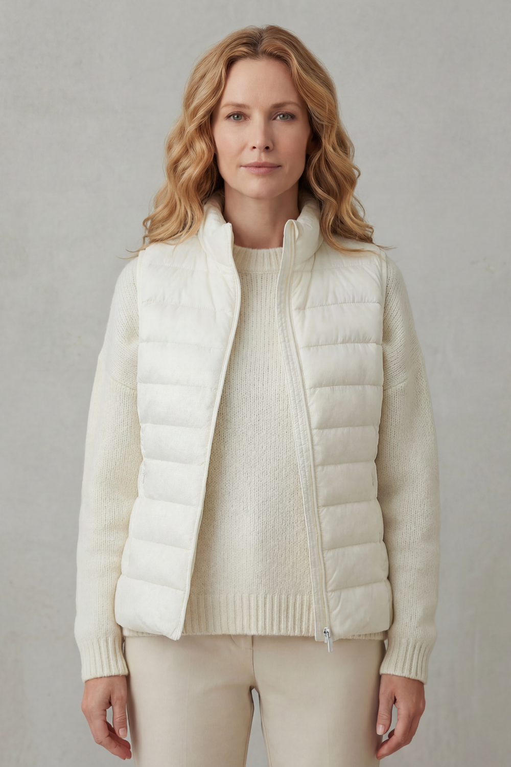 Women's Quilted Puffer Gilet with High Neck and Zip 12