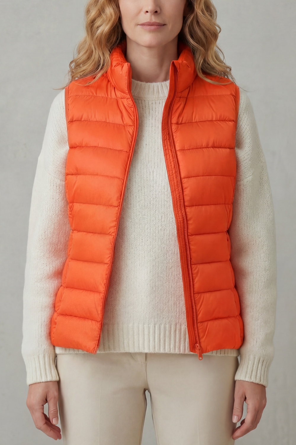 Women's Quilted Puffer Gilet with High Neck and Zip 13
