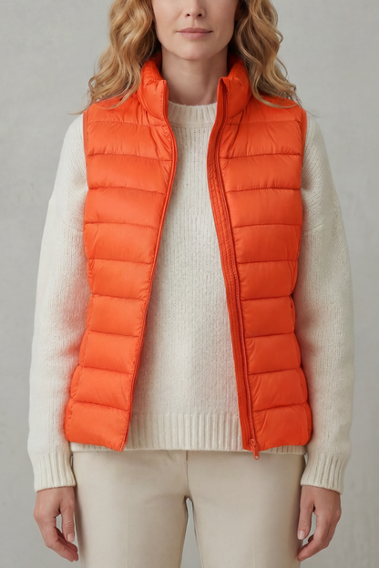 Women's Quilted Puffer Gilet with High Neck and Zip 13