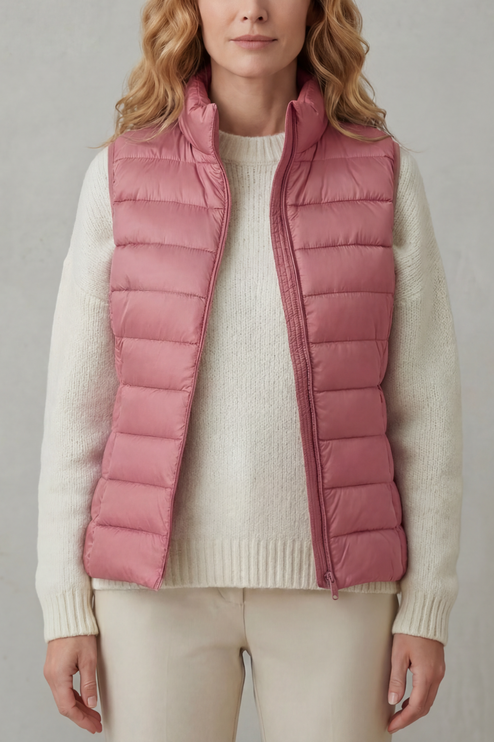 Women's Quilted Puffer Gilet with High Neck and Zip 17