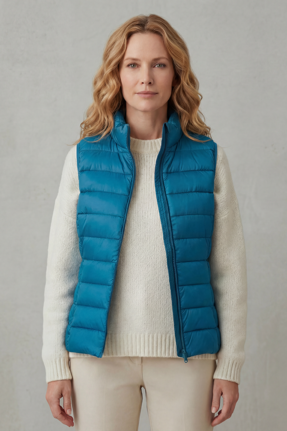 Women's Quilted Puffer Gilet with High Neck and Zip 24