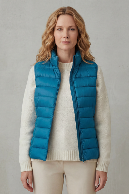 Women's Quilted Puffer Gilet with High Neck and Zip 24