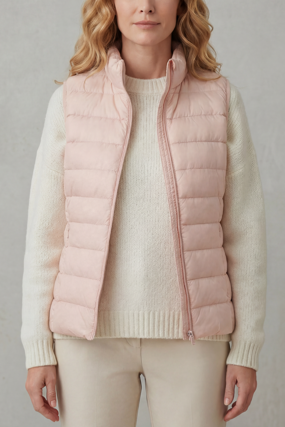 Women's Quilted Puffer Gilet with High Neck and Zip 25