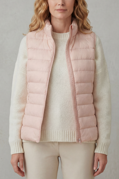 Women's Quilted Puffer Gilet with High Neck and Zip 25