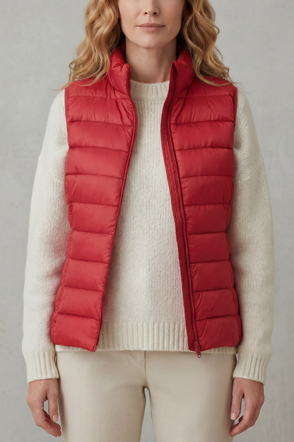 Women's Quilted Puffer Gilet with High Neck and Zip 5