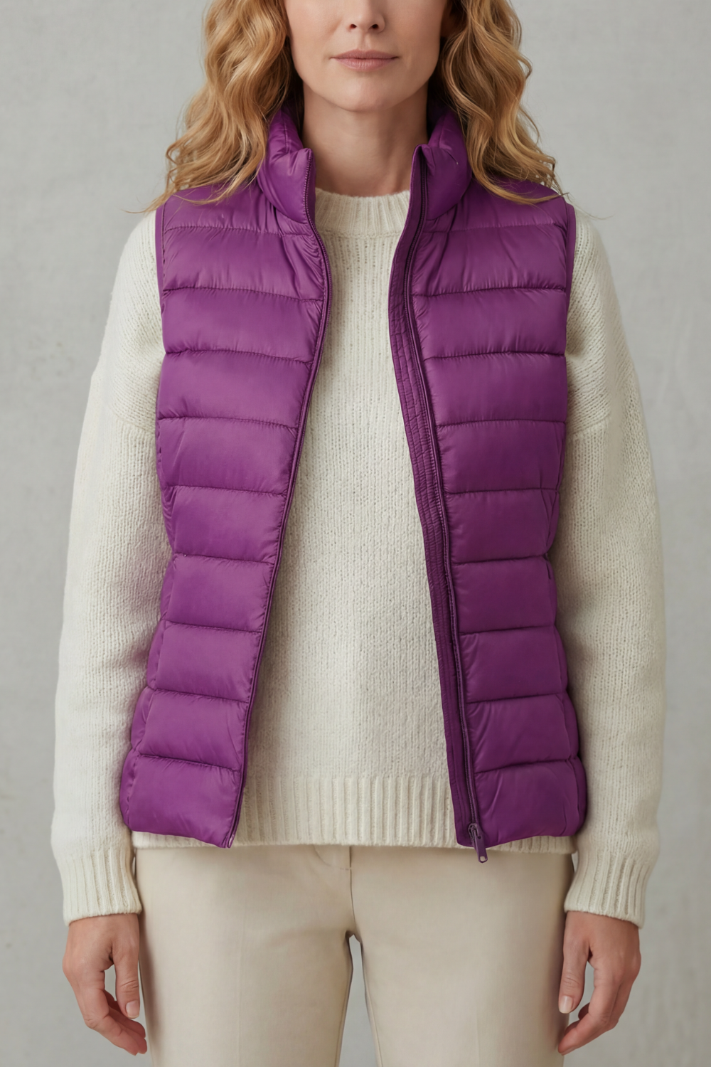 Women's Quilted Puffer Gilet with High Neck and Zip 7