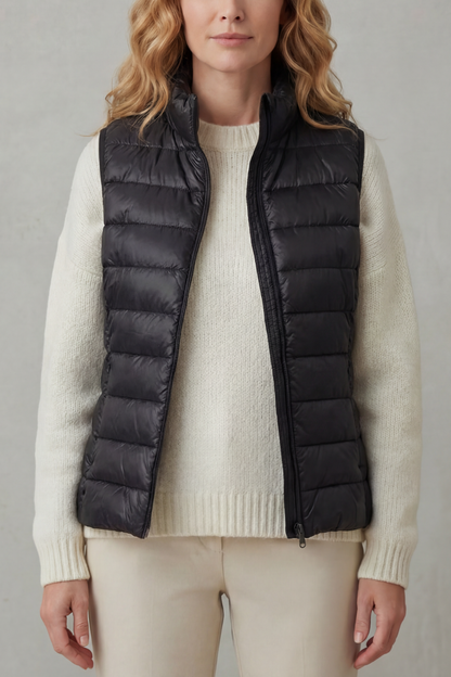 Women's Quilted Puffer Gilet with High Neck and Zip 9