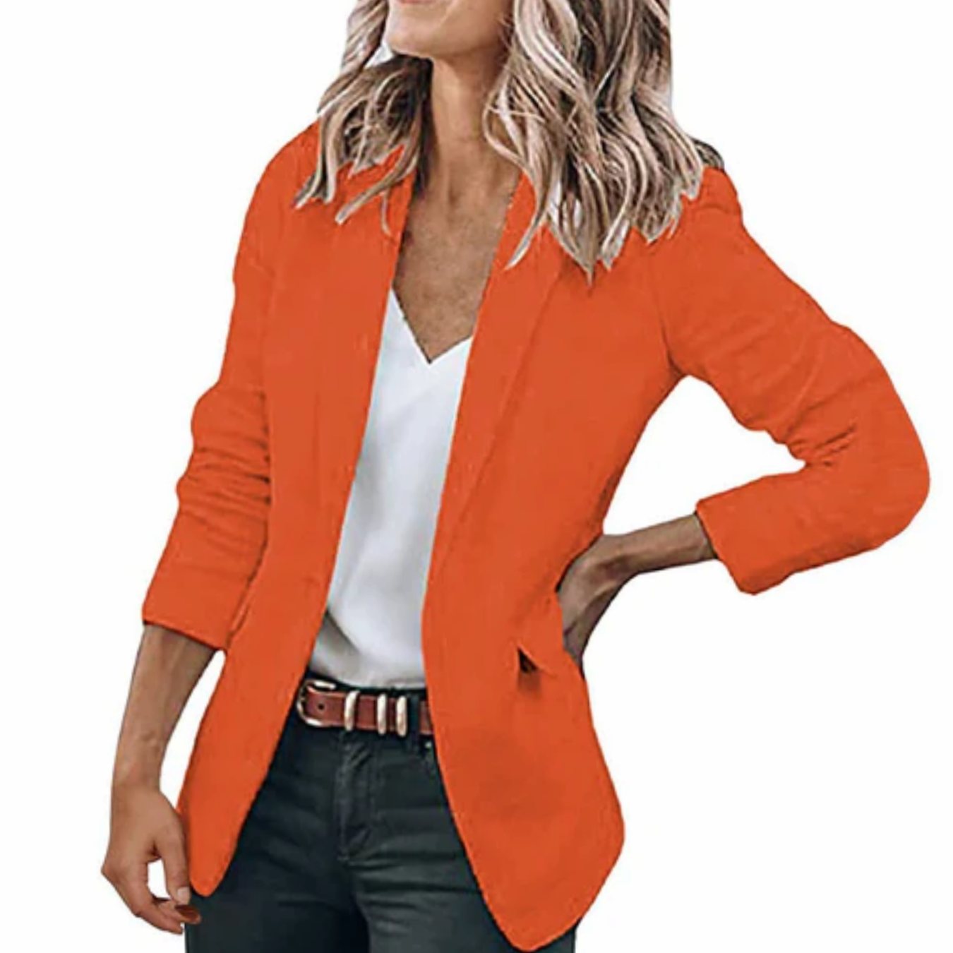 Women's Open Front Long Sleeve Work Blazer — Sizes S–4XL 13