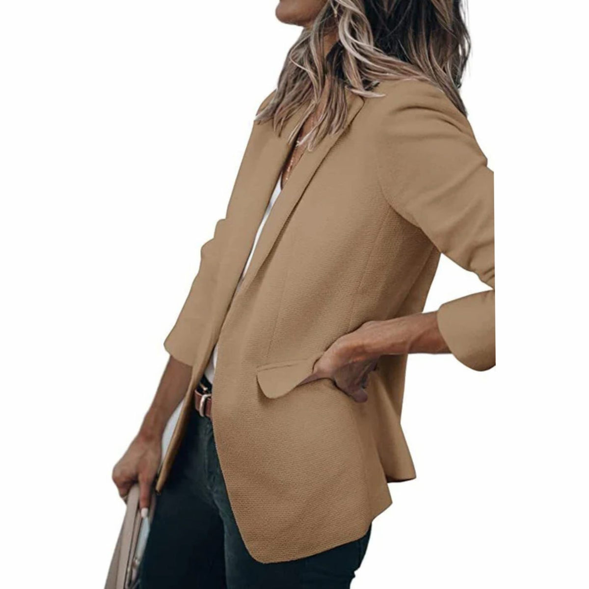 Women's Open Front Long Sleeve Work Blazer — Sizes S–4XL 15
