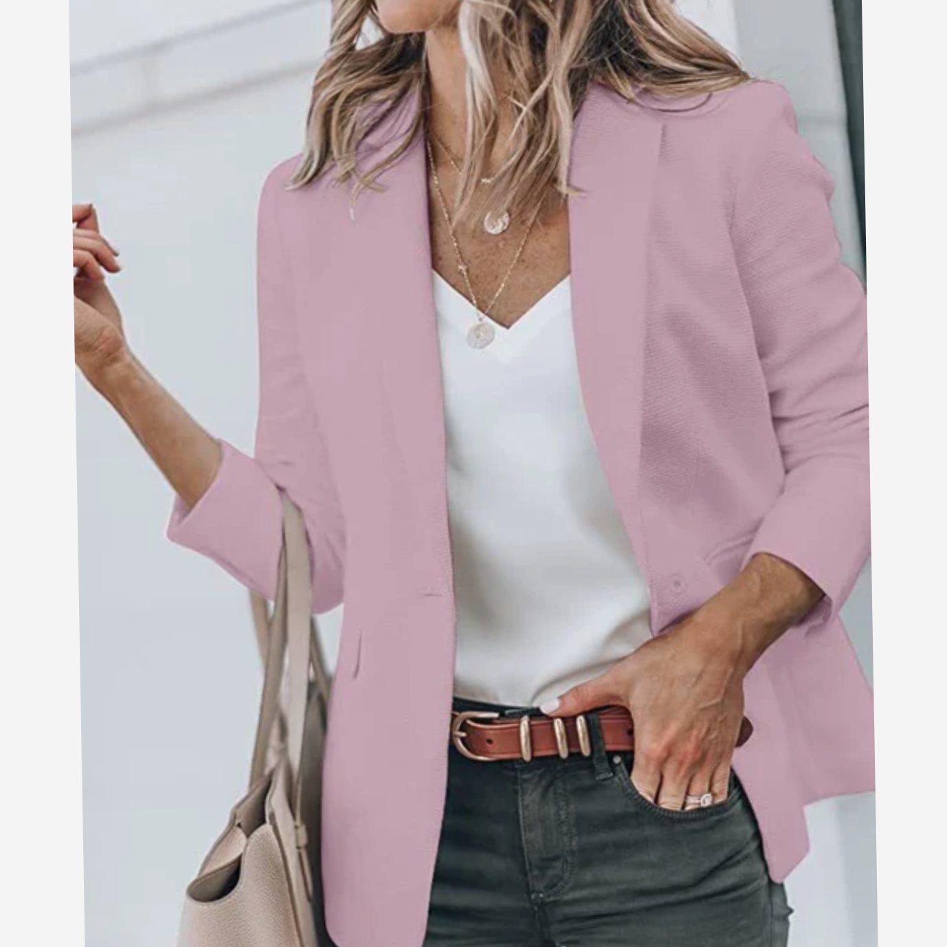 Women's Open Front Long Sleeve Work Blazer — Sizes S–4XL 16