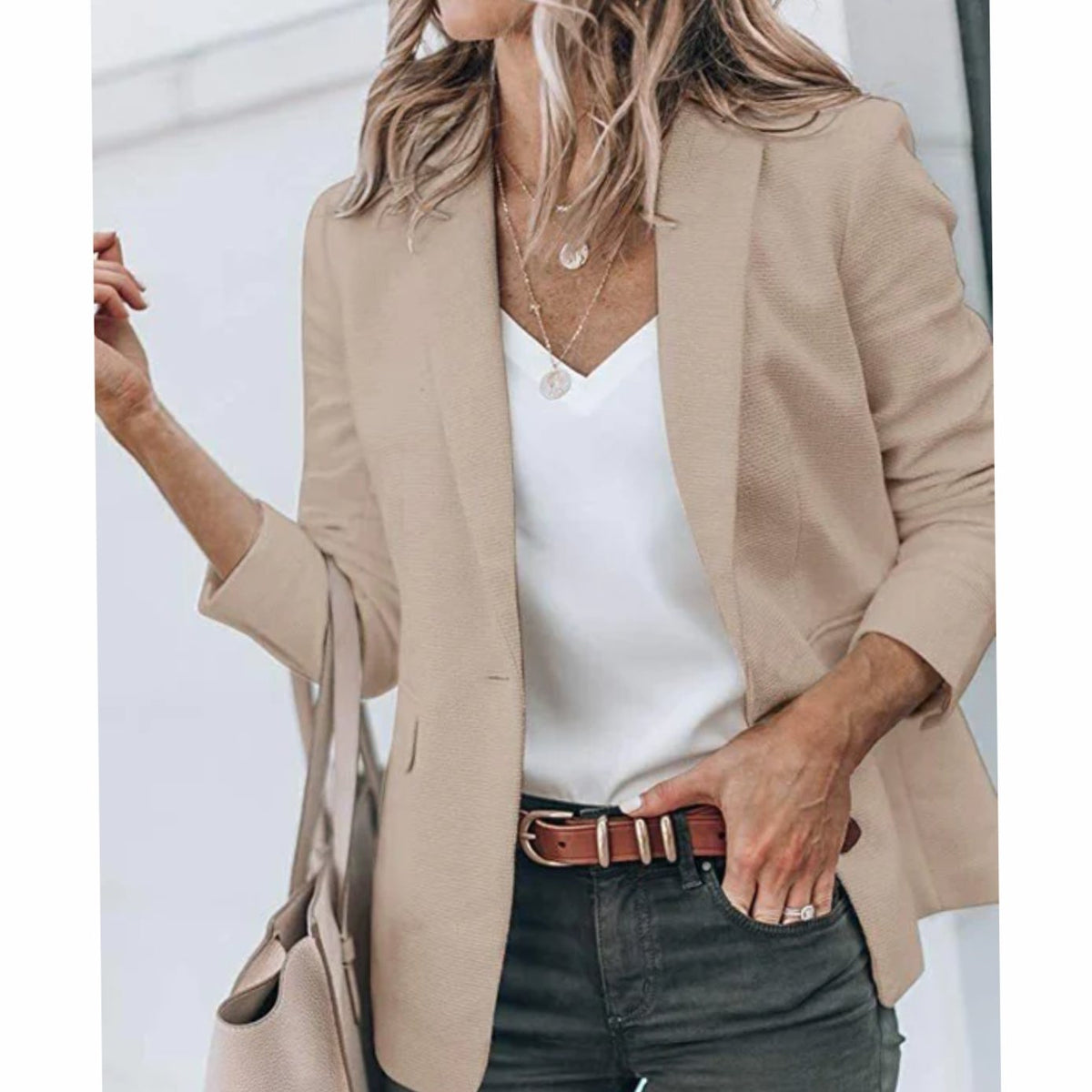Women's Open Front Long Sleeve Work Blazer — Sizes S–4XL 4