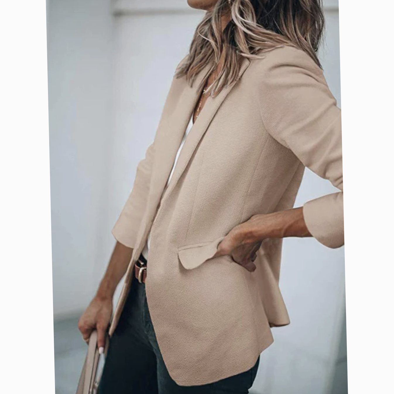 Women's Open Front Long Sleeve Work Blazer — Sizes S–4XL 5