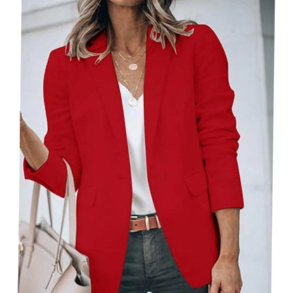 Women's Open Front Long Sleeve Work Blazer — Sizes S–4XL 6