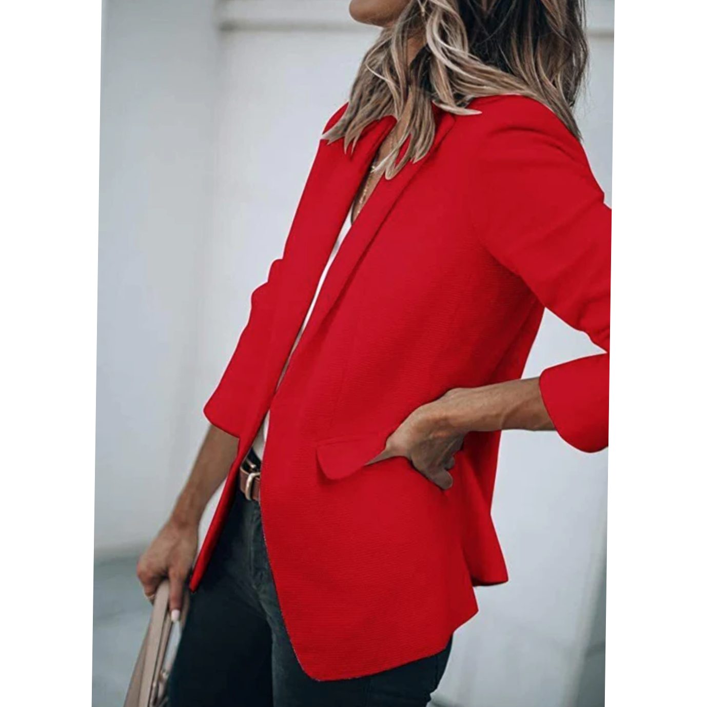 Women's Open Front Long Sleeve Work Blazer — Sizes S–4XL 7