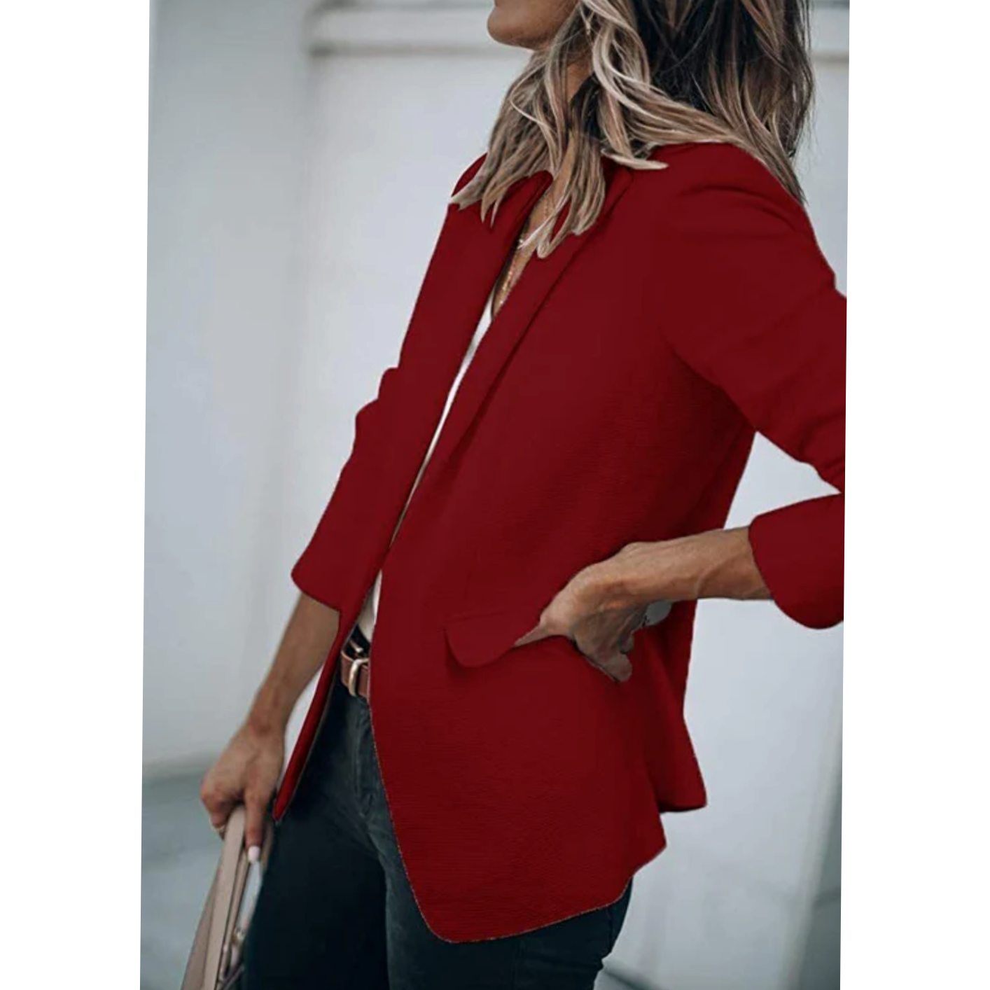 Women's Open Front Long Sleeve Work Blazer — Sizes S–4XL 8