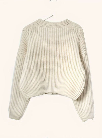 Women's Oversized Cable-Knit Cardigan — Button-Front Sweater 2