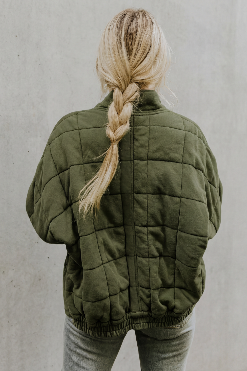 Women's Quilted Jacket with High Collar and Zip Front 4