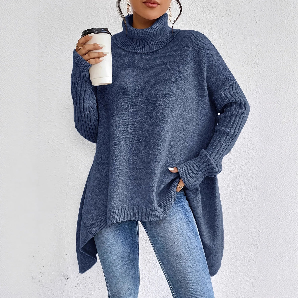 Women's Oversized Turtleneck Sweater in Soft Winter Knit 1