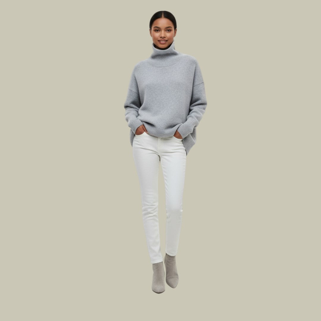 Women's Oversized Turtleneck Sweater, Soft Knit Style 1
