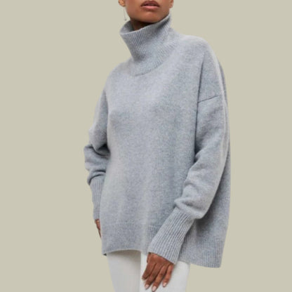 Women's Oversized Turtleneck Sweater, Soft Knit Style 3