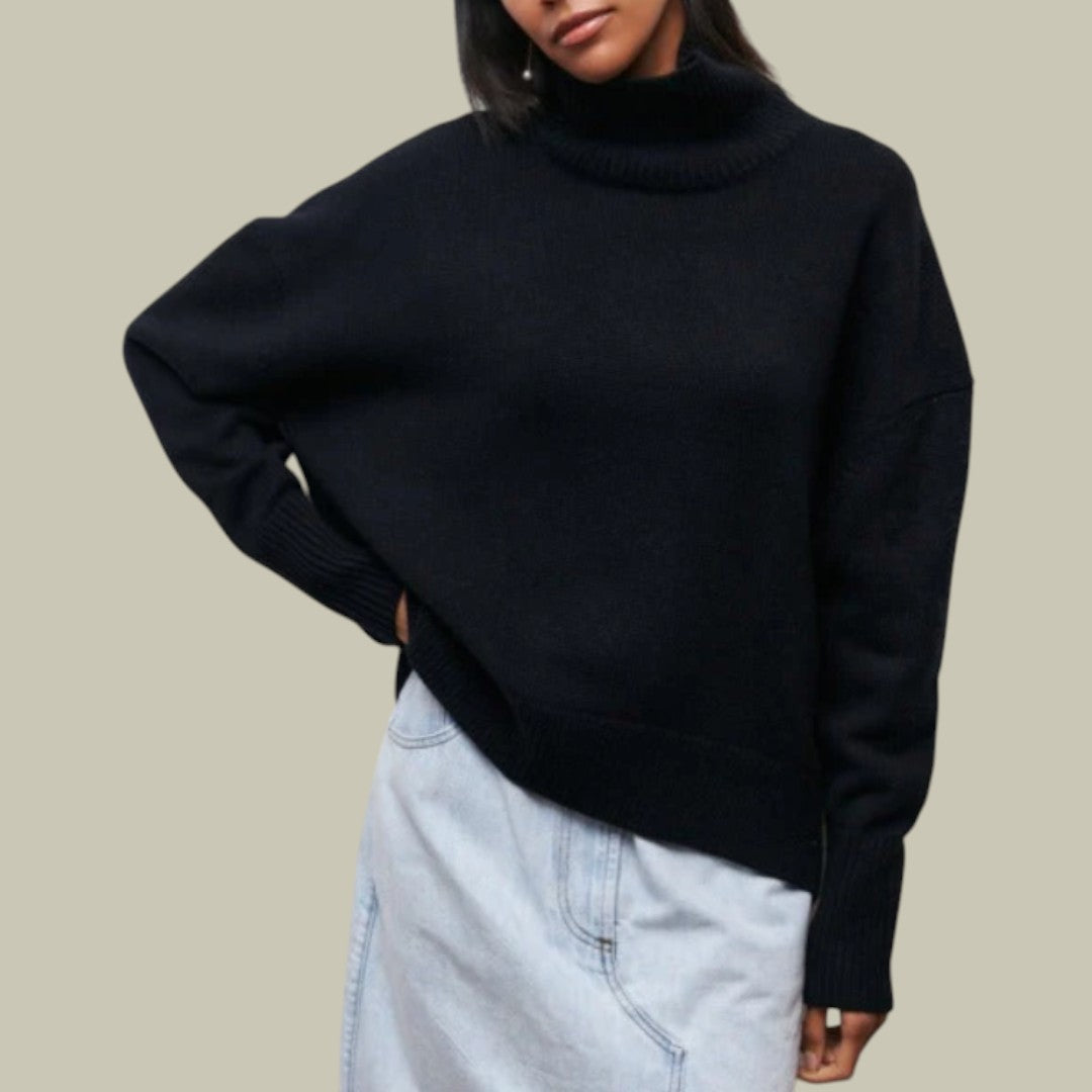Women's Oversized Turtleneck Sweater, Soft Knit Style 4