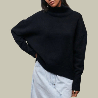 Women's Oversized Turtleneck Sweater, Soft Knit Style 4